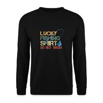 C’est ma chemise de pêche heureuse, lavage - Sweat-shirt Unisexe - noir - Devant - Alina (178cm) & Michal (187cm)
