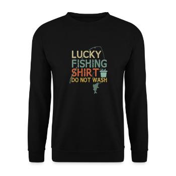 C’est ma chemise de pêche heureuse, lavage - Sweat-shirt Unisexe - noir - Devant - Alina (178cm) & Michal (187cm)