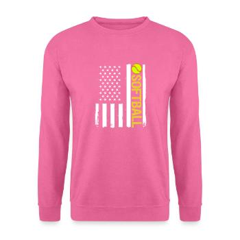Drapeau américain de l’équipe patriotique de softball - Sweat-shirt Unisexe - rose - Devant