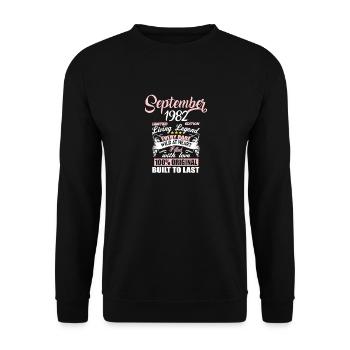 September 1982 - 40. Geburtstag Geschenk. Awesome. - Unisex Pullover - Schwarz - Vorne - Alina (178cm) & Michal (187cm)