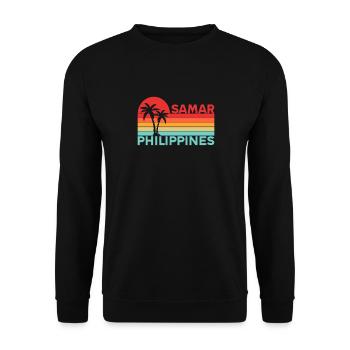 Vintage Urlaub Reise Samar Philippinen Asien - Unisex Pullover - Schwarz - Vorne - Alina (178cm) & Michal (187cm)