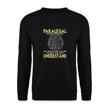 Paralegal Solving Problems Cool Funny Lawyer - Unisex Sweatshirt - black - Front - Alina (178cm) & Michal (187cm)