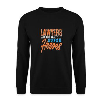 Vintage Retro Lawyers Are The Real Superheroes - Unisex Pullover - Schwarz - Vorne - Alina (178cm) & Michal (187cm)