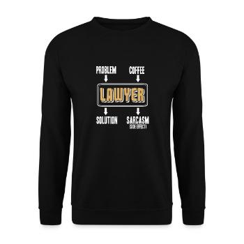 Funny Lawyer Designs Solution Sarcasm T-Shirt - Unisex Pullover - Schwarz - Vorne - Alina (178cm) & Michal (187cm)