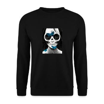 Fairycore Skull Butterfly creepy grunge gothic - Unisex Sweatshirt - black - Front - Alina (178cm) & Michal (187cm)