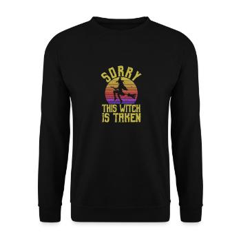 Drôle de mariage de sorcière d’Halloween Désolé cette sorcière est - Sweat-shirt Unisexe - noir - Devant - Alina (178cm) & Michal (187cm)
