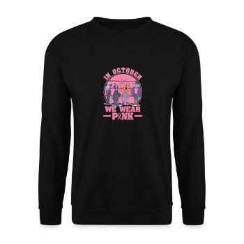 Lustig Halloween Gruselig Brustkrebs Im Oktober - Unisex Pullover - Schwarz - Vorne - Alina (178cm) & Michal (187cm)