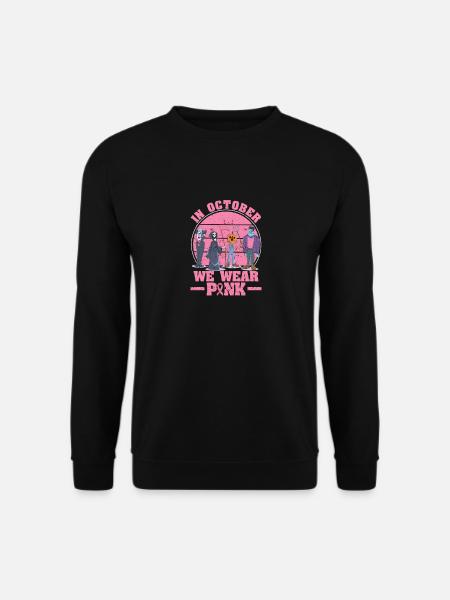 Lustig Halloween Gruselig Brustkrebs Im Oktober - Unisex Pullover - Schwarz