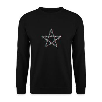 fil de fer barbelé pentagramme glitch grunge goth - Sweat-shirt Unisexe - noir - Devant - Alina (178cm) & Michal (187cm)