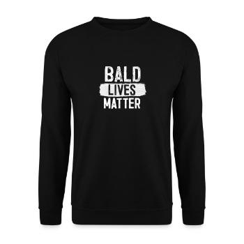 Bald Lives Matter Drôle Hilarant Dire Chauve Guy - Sweat-shirt Unisexe - noir - Devant - Alina (178cm) & Michal (187cm)
