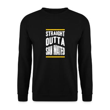 Direkt Aus San Mateo California Wanderstadt - Unisex Pullover - Schwarz - Vorne - Alina (178cm) & Michal (187cm)