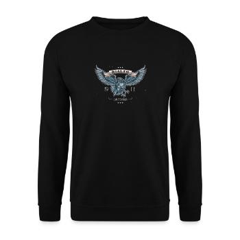 Rialto California Adventure Wander City Eagle 1911 - Unisex Sweatshirt - black - Front - Alina (178cm) & Michal (187cm)