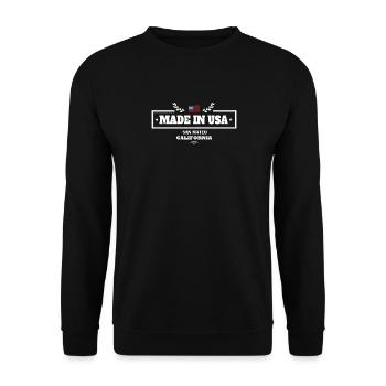 San Mateo California In Den USA Flaggen Amerika - Unisex Pullover - Schwarz - Vorne - Alina (178cm) & Michal (187cm)