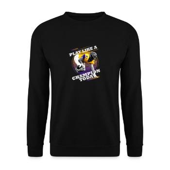 Play a Champion Football Rugby today - Unisex Sweatshirt - black - Front - Alina (178cm) & Michal (187cm)