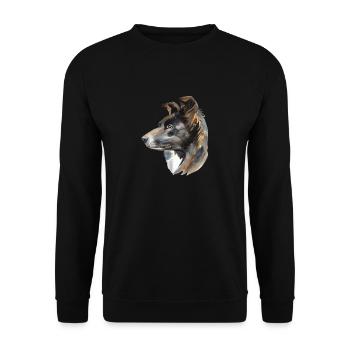 Border Collie Hund Hundebesitzer Hundeliebhaber - Unisex Pullover - Schwarz - Vorne - Alina (178cm) & Michal (187cm)