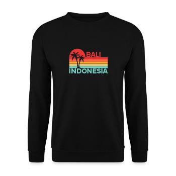 Vintage Urlaub Reise Bali Indonesien Asien - Unisex Pullover - Schwarz - Vorne - Alina (178cm) & Michal (187cm)