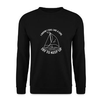 Voilier Voilier Voilier Capitaine - Sweat-shirt Unisexe - noir - Devant - Alina (178cm) & Michal (187cm)