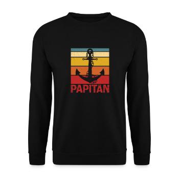 Herren Papitän Papa und Kapitän Lustiges Retro - Sweat-shirt Unisexe - noir - Devant - Alina (178cm) & Michal (187cm)