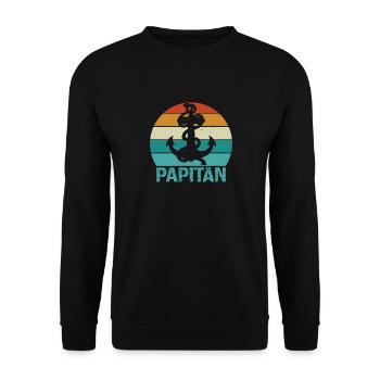 Herren Papitän Papa und Kapitän Lustiges - Sweat-shirt Unisexe - noir - Devant - Alina (178cm) & Michal (187cm)