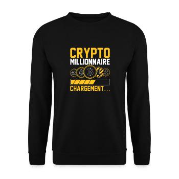 Crypto millionnaire, chargement... | traders - Sweat-shirt Unisexe - noir - Devant - Alina (178cm) & Michal (187cm)