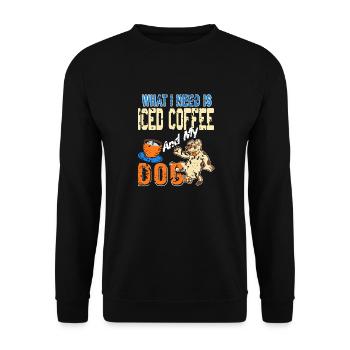 What I Need Is Iced Coffee And My Dog Vintage - Unisex Sweatshirt - black - Front - Alina (178cm) & Michal (187cm)