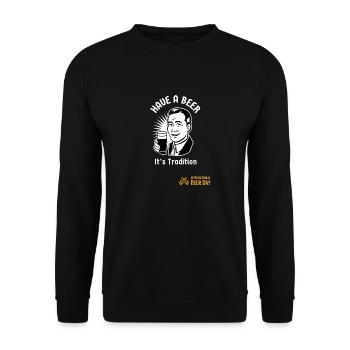 International Beer Day, Have A Beer! - Unisex Sweatshirt - black - Front - Alina (178cm) & Michal (187cm)