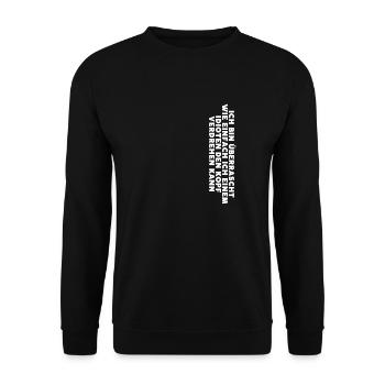 Ich verdrehe Idioten den Kopf - Unisex Pullover - Schwarz - Vorne - Alina (178cm) & Michal (187cm)