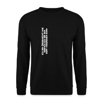 Ich verdrehe Idioten den Kopf - Unisex Pullover - Schwarz - Vorne - Alina (178cm) & Michal (187cm)