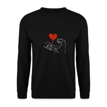Hundeliebe Lambrador Hundbesitzer Hund - Unisex Pullover - Schwarz - Vorne - Alina (178cm) & Michal (187cm)