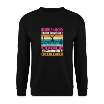 Normale Mädchen Hausaufgaben coole Cheerleader - Unisex Pullover - Schwarz - Vorne - Alina (178cm) & Michal (187cm)