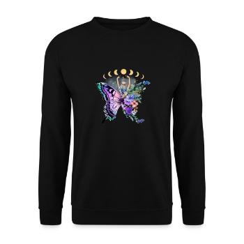 Butterfly Flower Floral Flowers Flowers - Unisex Sweatshirt - black - Front - Alina (178cm) & Michal (187cm)