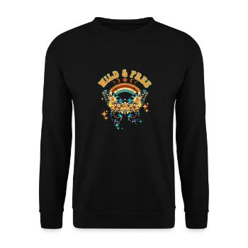 Butterfly Flower Floral Flowers Flowers - Unisex Sweatshirt - black - Front - Alina (178cm) & Michal (187cm)