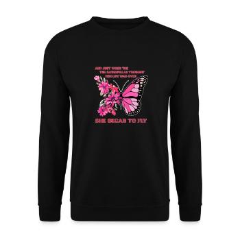 Butterfly Flower Floral Flowers Flowers - Unisex Sweatshirt - black - Front - Alina (178cm) & Michal (187cm)
