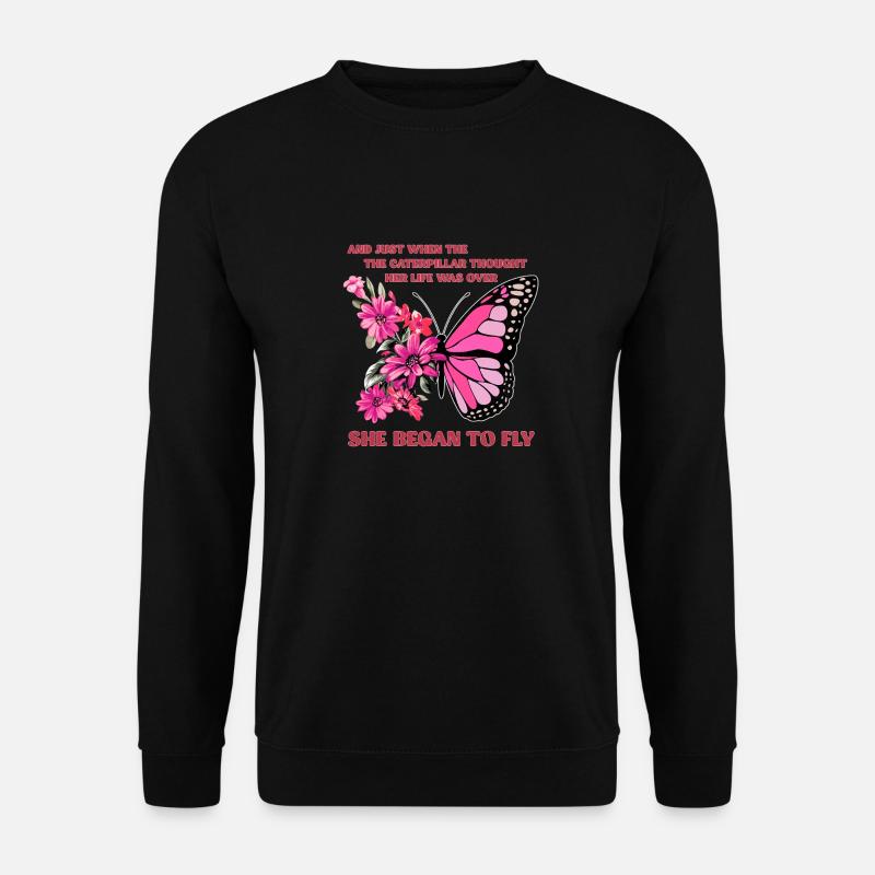 Fleur de papillon Fleurs florales Fleurs - Sweat-shirt Unisexe - noir