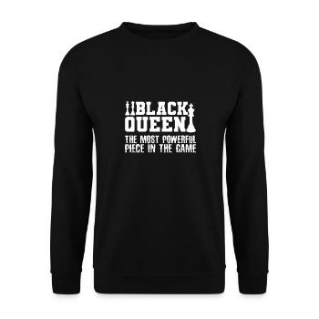 Black Queen Most Powerful Piece of Chess - Unisex Sweatshirt - black - Front - Alina (178cm) & Michal (187cm)