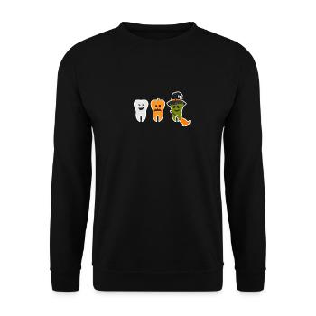 Teeth Ghost Pumpkin Witch Cute Dentist - Unisex Sweatshirt - black - Front - Alina (178cm) & Michal (187cm)