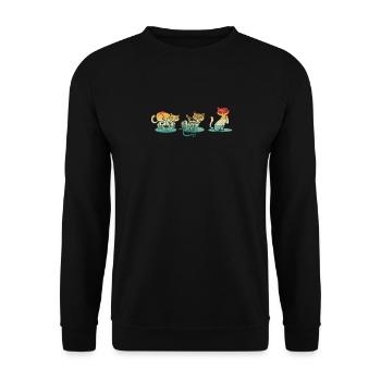 Kürbis Scary Zombie Schwarze Katzen Creepy - Unisex Pullover - Schwarz - Vorne - Alina (178cm) & Michal (187cm)