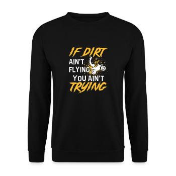Vintage, Wenn Dreck Nicht Flieg - Unisex Pullover - Schwarz - Vorne - Alina (178cm) & Michal (187cm)