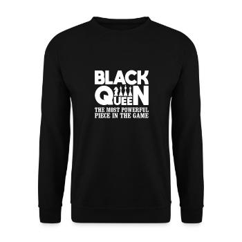 Black Queen Strongest Piece Chess - Unisex Sweatshirt - black - Front - Alina (178cm) & Michal (187cm)