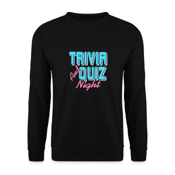 Trivia And Quiz Night Cool Retro T-Shirt Present - Unisex Sweatshirt - black - Front - Alina (178cm) & Michal (187cm)
