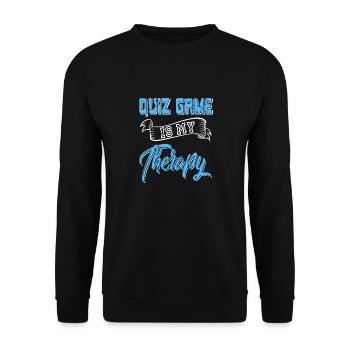 Retro Vintage Quiz Game Is My Therapy Awesome - Unisex Sweatshirt - black - Front - Alina (178cm) & Michal (187cm)