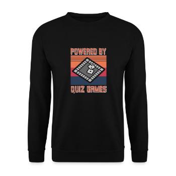 Retro Vintage Powered By Quiz Games Awesome - Unisex Sweatshirt - black - Front - Alina (178cm) & Michal (187cm)