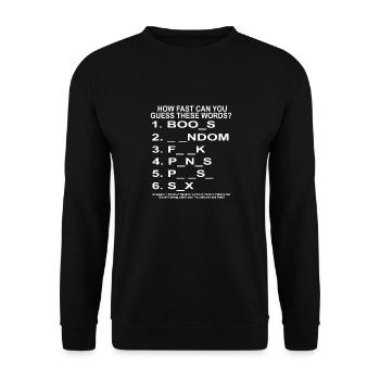 How Fast Can You Guess These Words? Funny Present - Unisex Sweatshirt - black - Front - Alina (178cm) & Michal (187cm)