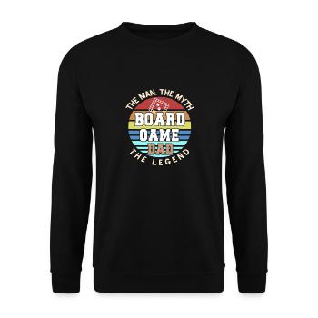 L’homme Le mythe La légende Jeu de société DAD Présent - Sweat-shirt Unisexe - noir - Devant - Alina (178cm) & Michal (187cm)