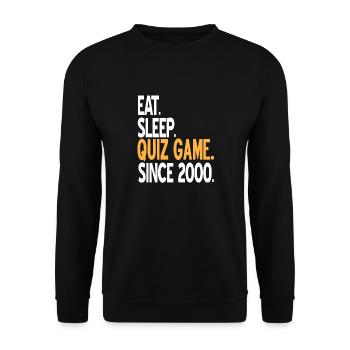 Manger. Dormir. JEU DE QUIZ. Depuis 2000 Awesome Retro - Sweat-shirt Unisexe - noir - Devant - Alina (178cm) & Michal (187cm)