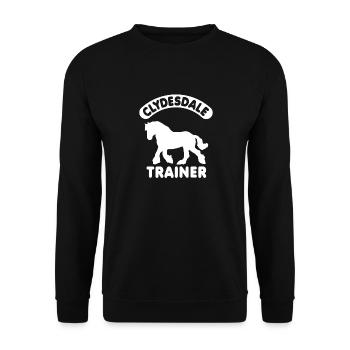 Clydesdale Trainer Zugpferd - Unisex Pullover - Schwarz - Vorne - Alina (178cm) & Michal (187cm)