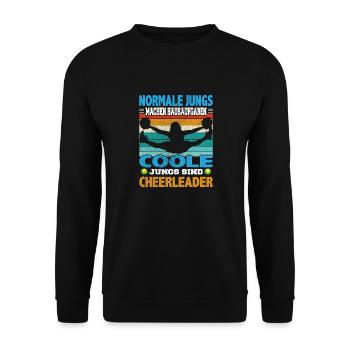 Normale Jungs machen Hausaufgaben coole sind - Unisex Pullover - Schwarz - Vorne - Alina (178cm) & Michal (187cm)