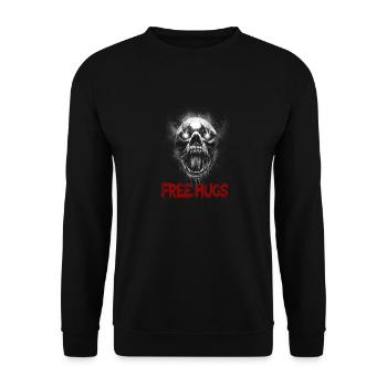 Free Hug's Skull -Bloody Font Halloween - Unisex Sweatshirt - black - Front - Alina (178cm) & Michal (187cm)