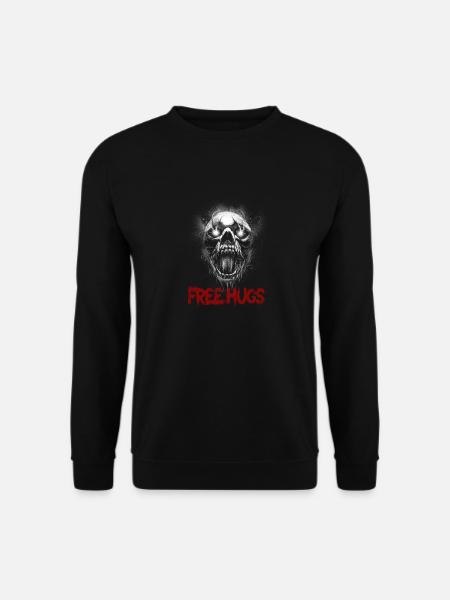 Free Hugs Totenkopf -blutigen Schriftart Halloween - Unisex Pullover - Schwarz