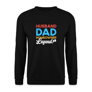 Husband Dad Homeowner Legend - Unisex Sweatshirt - black - Front - Alina (178cm) & Michal (187cm)